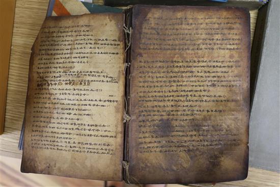 A parchment copy of The Koran and sundry bindings